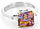 Pre-Owned Multicolor Northern Lights™ Quartz Rhodium Over Sterling Silver Ring 2.15ctw
