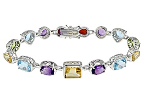 Pre-Owned Multi-Gem Sterling Silver Bracelet 20.705ctw