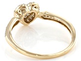 Pre-Owned White Diamond 10k Yellow Gold Heart Cluster Ring 0.15ctw
