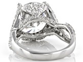 Pre-Owned Rhodium Over Sterling Silver Cubic Zirconia Ring 12.80ctw