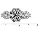 Pre-Owned White Cubic Zirconia Rhodium Over Sterling Silver Ring And Earrings 6.20ctw