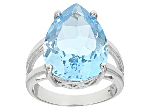 Pre-Owned Swiss Blue Topaz Sterling Silver Ring 12.00ct