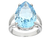 Pre-Owned Swiss Blue Topaz Sterling Silver Ring 12.00ct