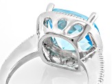 Pre-Owned Blue Topaz Sterling Silver Ring 7.60ctw