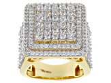 Pre-Owned Cubic Zironia 18k Yellow Gold Over Silver Ring 6.00ctw