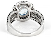 Pre-Owned Blue Aquamarine Sterling Silver Ring 2.80ctw