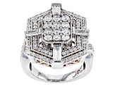 Pre-Owned Cubic Zirconia Silver And 18k Rose Gold Over Silver Ring 3.95ctw (2.32ctw DEW)
