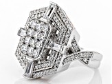 Pre-Owned Cubic Zirconia Silver And 18k Rose Gold Over Silver Ring 3.95ctw (2.32ctw DEW)