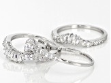 Pre-Owned White Cubic Zirconia Rhodium Over Sterling Silver Ring With Bands 3.23ctw