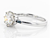 Pre-Owned White Strontium Titanate And Blue Diamond Sterling Silver Ring 2.62ctw