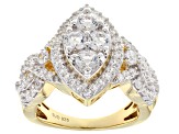 Pre-Owned white cubic zirconia 18k yellow gold over sterling silver ring