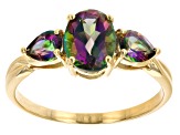 Pre-Owned Mystic Fire™ Green Topaz 10k Yellow Gold Ring 2.07ctw