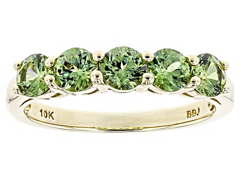 Pre-Owned Green Demantoid 10k Yellow Gold Band Ring 1.10ctw
