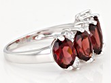 Pre-Owned Red Garnet Sterling Silver Ring 5.35ctw