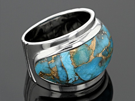 Pre-Owned Turquoise Kingman Sterling Silver Ring