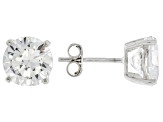 Pre-Owned White Cubic Zirconia Rhodium Over Sterling Silver Ring And Earrings 10.00ctw