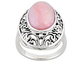 Pre-Owned Pink Peruvian Opal Sterling Silver Ring