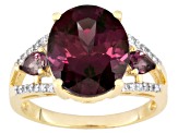 Pre-Owned Womens Solitaire Ring Created Alexandrite White Diamond 6.50ctw 10k Gold