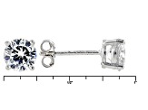 Pre-Owned White Cubic Zirconia Rhodium Over Silver Ring And Earrings 5.71ctw