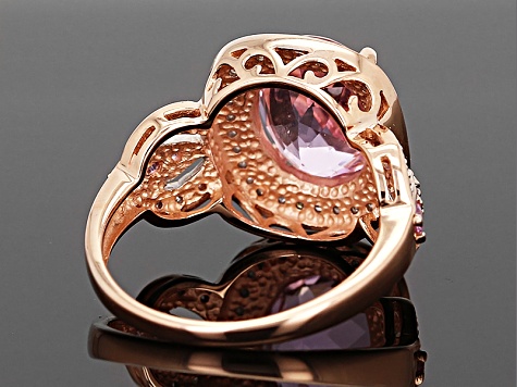 Pre-Owned Pink Kunzite 10k Rose Gold Ring 4.14ctw.