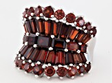 Pre-Owned Red Garnet Sterling Silver Ring 6.94ctw.