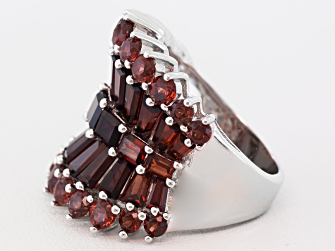Pre-Owned Red Garnet Sterling Silver Ring 6.94ctw.