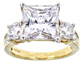 Pre-Owned White Cubic Zirconia 18k Yellow Gold Over Silver Ring With Band 14.72ctw
