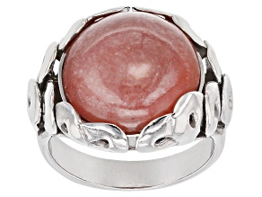 Pre-Owned Pink Rhodochrosite Silver Ring