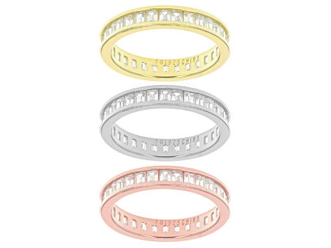 Pre-Owned White Cubic Zirconia Tri-Tone Bands 6.50ctw