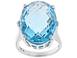 Pre-Owned Blue Topaz Sterling Silver Ring 18.00ct