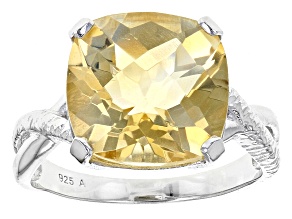 Pre-Owned Yellow Citrine Sterling Silver Ring 6.50ct