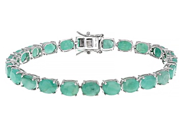Picture of Pre-Owned Green Emerald Sterling Silver Bracelet 24.27ctw