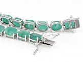 Pre-Owned Green Emerald Sterling Silver Bracelet 24.27ctw