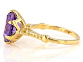 Pre-Owned Purple amethyst 18k yellow gold over sterling silver ring 5.00ctw