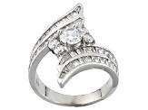 Pre-Owned White Cubic Zirconia Rhodium Over Sterling Silver Ring 5.40ctw