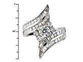 Pre-Owned White Cubic Zirconia Rhodium Over Sterling Silver Ring 5.40ctw