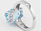 Pre-Owned Sky Blue Topaz Sterling Silver Ring 3.95ctw