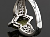 Pre-Owned Green Moldavite Sterling Silver Ring 1.65ctw