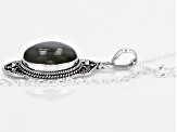 Pre-Owned Gray Labradorite Sterling Silver Pendant With Chain