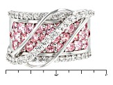 Pre-Owned Pink And White Cubic Zirconia Silver Ring 4.70ctw (2.44ctw DEW)