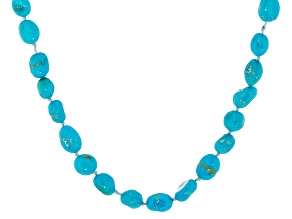 Pre-Owned Turquoise 18k Yellow Gold Over Sterling Silver Necklace