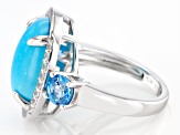 Pre-Owned Blue Sleeping Beauty Turquoise Sterling Silver Ring 1.00ctw