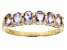 Pre-Owned Blue tanzanite 18k gold over sterling silver ring .85ctw