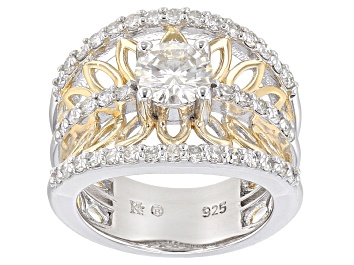 Picture of Pre-Owned Moissanite Platineve And 14k Yellow Gold Over Silver Ring 1.80ctw D.E.W