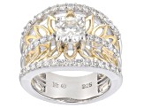 Pre-Owned Moissanite Platineve And 14k Yellow Gold Over Silver Ring 1.80ctw D.E.W