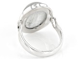 Pre-Owned White Rainbow Moonstone Sterling Silver Ring 7.00ct