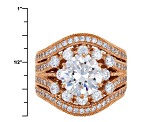 Pre-Owned White Cubic Zirconia 18k Rose Gold Over Sterling Silver Ring 6.35ctw