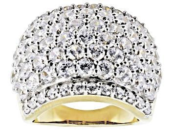 Picture of Pre-Owned White Cubic Zirconia 18k Yellow Gold Over Sterling Silver Ring 11.90ctw