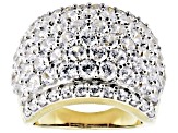 Pre-Owned White Cubic Zirconia 18k Yellow Gold Over Sterling Silver Ring 11.90ctw
