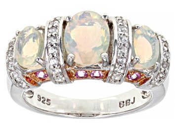 Picture of Pre-Owned Ethiopian Opal Sterling Silver Ring 1.95ctw